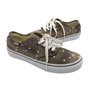 Vans Women's Gray Polka Dot Lace Up Low Top Casual Sneakers